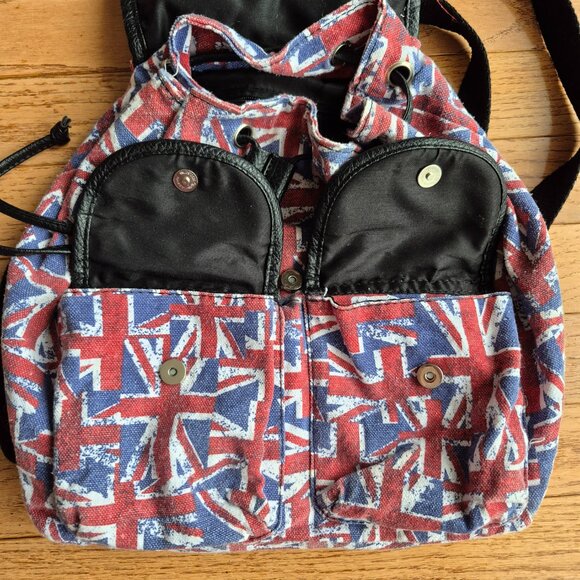 Union Jack Design Canvas Backpack Rucksack Lightweight - Picture 8 of 12